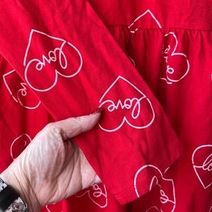 CAT & JACK DRESS - RED - (LOVE)  XXL 18 - GIRLS